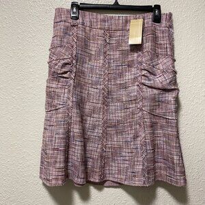 To the max skirt Medium M 6 purple pink pockets layered woven Tweeted Dressy an